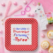 リトルフィレクラッカー3歳の誕生日 ペーパープレート (パーティー)