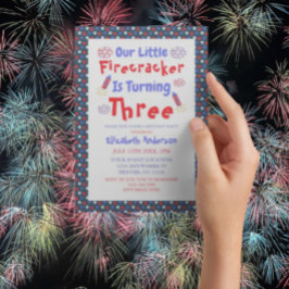 リトルフィレクラッカー3歳の誕生日 招待状