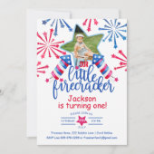 リトルフィレクラッカー4th 7月1日誕生日写真 招待状 (正面)