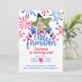 リトルフィレクラッカー4th 7月1日誕生日写真 招待状 (スタンド正面)