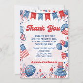 リトルフィレクラッカー4th Of 7月誕生日 サンキューカード (正面)