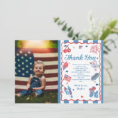 リトルフィレクラッカー4th Of 7月誕生日 サンキューカード (スタンド正面)