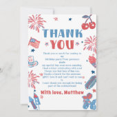 リトルフィレクラッカー4th Of 7月誕生日 サンキューカード (正面)