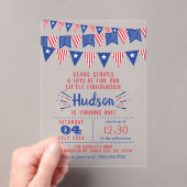 リトルフィレクラッカー7月1日の4th誕生日パーティー アクリル招待状 (インサイチュ (ポータブル))