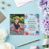 リトルフィレクラッカー7月1日の4th誕生日パーティー アクリル招待状 (インサイチュ (ウェディング))