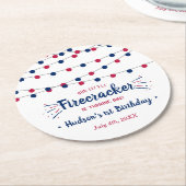 リトルフィレクラッカー7月1日の4th誕生日パーティー ラウンドペーパーコースター (アングル)