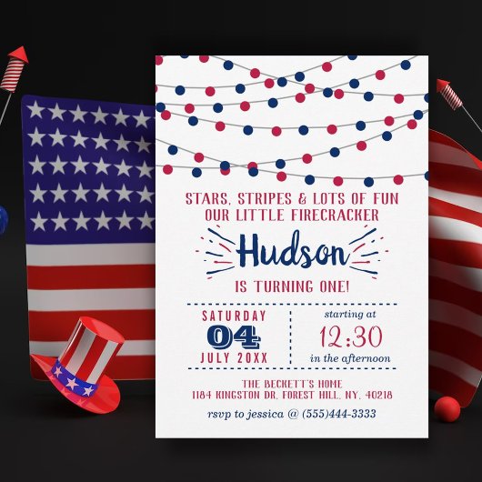 リトルフィレクラッカー7月1日の4th誕生日パーティー 招待状