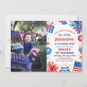 リトルフィレクラッカー7月1日の4th誕生日パーティー 招待状 (正面)