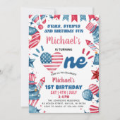 リトルフィレクラッカー7月1日の4th誕生日パーティー 招待状 (正面)