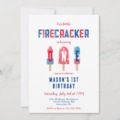 リトルフィレクラッカー7月1日の4th誕生日パーティー 招待状 (正面)