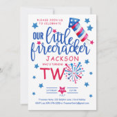 リトルフィレクラッカー7月2日の4th誕生日パーティー 招待状 (正面)