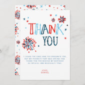 リトルフィレクラッカー7月4日サンキューカード サンキューカード (正面/裏面)