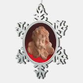 リトルフィレンツエンジェルレッドルビージェムストーン スノーフレークピューターオーナメント (右)