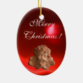 リトルフィレンツエンジェルレッドルビージェムストーン セラミックオーナメント (裏面)