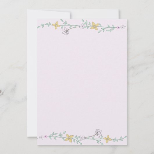 リトルフェアリーお洒落ガーデン赤ちゃんシャワー 招待状 (裏面)