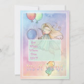 リトルフェアリーと猫のバースデーパーティ招待状 招待状 (裏面)