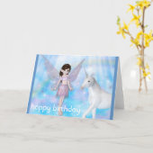 リトルフェアリーウィユニコーンハッピーバースデーカード カード (黄色い花)