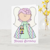 リトルフェアリーエンジェルハッピーバースデーカード1b カード (黄色い花)