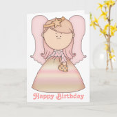 リトルフェアリーエンジェルハッピーバースデーカード2b カード (黄色い花)