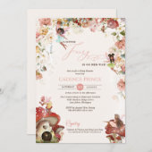 リトルフェアリーガーデン開花ベビーガールシャワーインビタット 招待状 (正面/裏面)