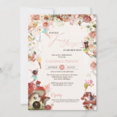 リトルフェアリーガーデン開花ベビーガールシャワー 招待状 (正面)