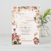 リトルフェアリーガーデン開花ベビーガールシャワー 招待状 (スタンド正面)