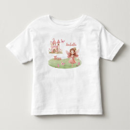 リトルフェアリーピンクキャスルバタフライTシャツ（全年齢対応） トドラーTシャツ