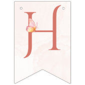 リトルフェアリーピンクバタフライ任意の年齢 バンティングフラッグ (第2の旗)