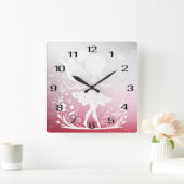 リトルフェアリーフローラウォールクロック スクエア壁時計 (ホーム)