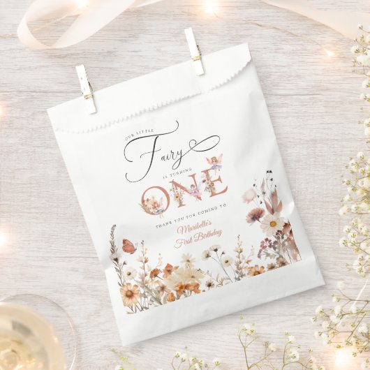 リトルフェアリーフローラガーデンファースト誕生日 フェイバーバッグ (クリップ留めされた状態)