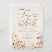 リトルフェアリーフローラガーデンファースト誕生日 招待状 (正面)