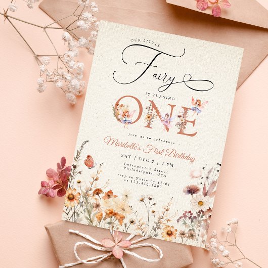 リトルフェアリーフローラガーデンファースト誕生日 招待状
