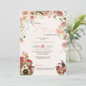 リトルフェアリーフローラガーデンベビーガールシャワー 招待状 (スタンド正面)