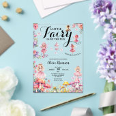 リトルフェアリーベビーシャワー赤面バラフローラピンク アクリル招待状 (インサイチュ (ウェディング))
