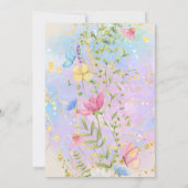 リトルフェアリーワイルドフラワーマジカルガール1st誕生日 招待状 (裏面)