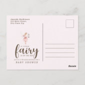 リトルフェアリー魅惑ピンクベビーシャワー招待状 ポストカード (裏面)