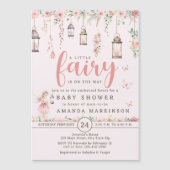 リトルフェアリー魅惑ピンクベビーシャワー招待状 マグネット招待状 (正面)