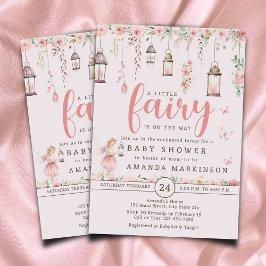 リトルフェアリー魅惑ピンクベビーシャワー招待状 招待状