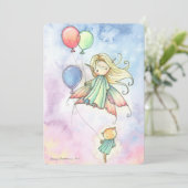 リトルフェアリー&キャットガールズバースデーパーティー招待状 招待状 (スタンド正面)