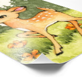 リトルフェイン – かわいい鹿のアート フォトプリント            (角)