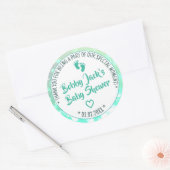 リトルフェッツライトティール(緑がかった色)グラデーションベビーシャワーの好意 ラウンドシール (封筒)