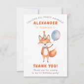 リトルフォックスの誕生日パーティー サンキューカード (正面)