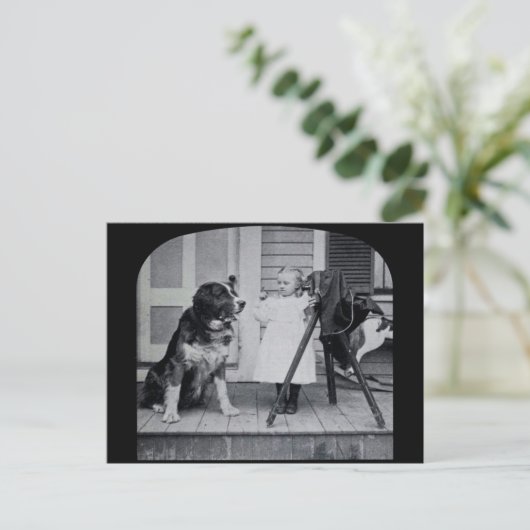 リトルフォトグラファーと彼女の聖ベルナールヴィンテージ ポストカード (スタンド正面)