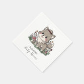 リトルフォレストウルフベビーシャワー スタンダードカクテルナプキン (角)