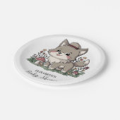リトルフォレストウルフベビーシャワー ペーパープレート (アングル)
