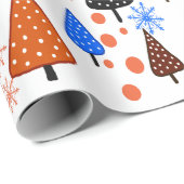 リトルフォレストブルーオレンジラッピング紙 ラッピングペーパー (ロールコーナー)