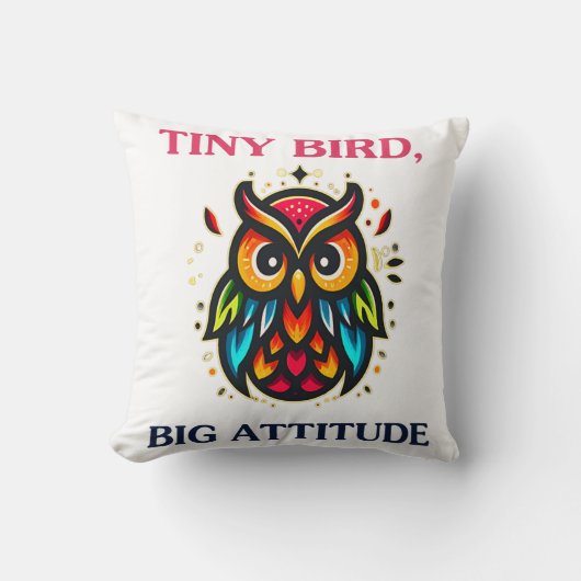 リトルフクロウ楽しいデザイン クッション (正面)