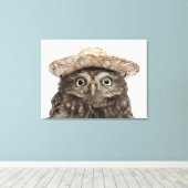 リトルフクロウ |アテナノクトア キャンバスプリント (インサイチュ (ウッドフロア))