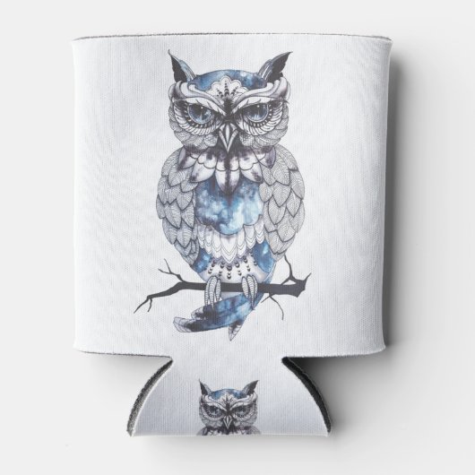 リトルフクロタトゥーフラッシュアイディア漫画フクロウ 缶クーラー (正面)