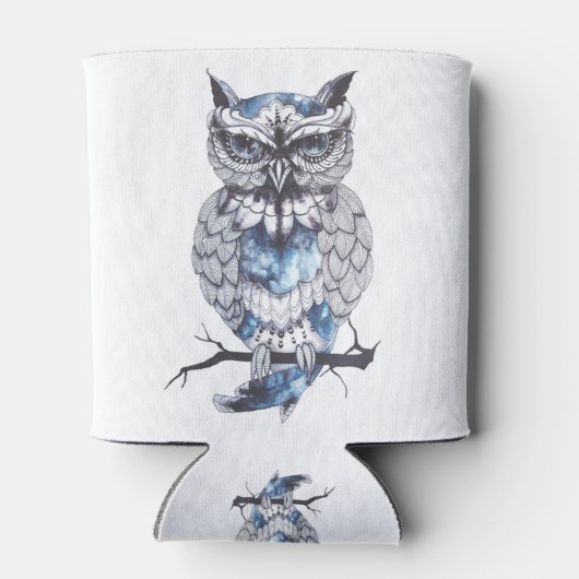 リトルフクロタトゥーフラッシュアイディア漫画フクロウ 缶クーラー (裏面)